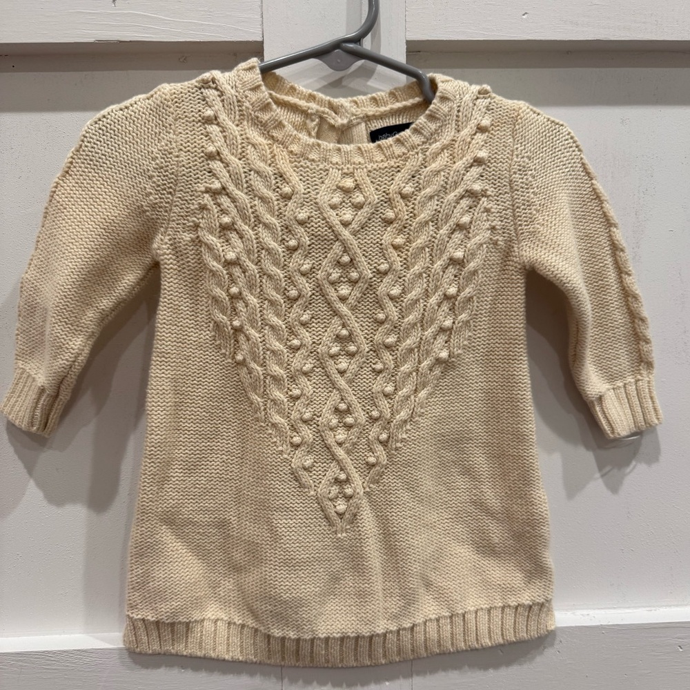GAP Cream Cable Knit Kids Dress